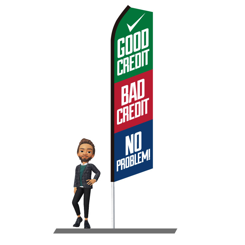 Good Credit Bad Credit Swooper Flags 15ft
